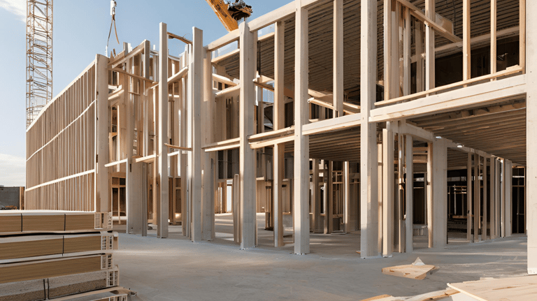 Estruturas pré fabricadas prontas aguardand término das obras