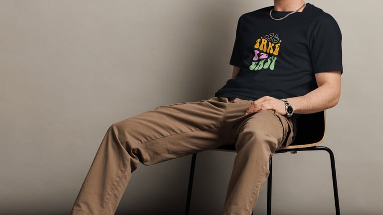 a man sitting on a chair with his feet up