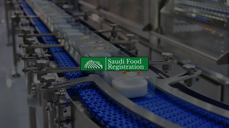 Food labeling compliance on automated packaging line for SFDA approval Overlayed with Saudi Food Registration Logo