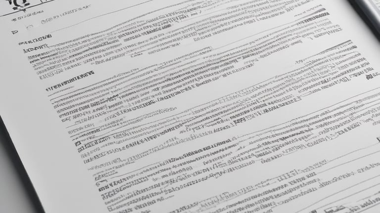 Close-up of hands reviewing legal documents with a translator present