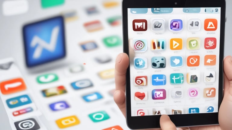 A hand is holding a smartphone displaying the WhatsApp logo on its screen. The text 'from Facebook' appears below the logo. The background is blurred, with cool blue tones and a grid-like pattern.