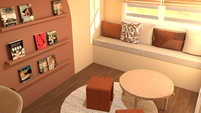 chambre décorée par décoratrice en salle de repos chaleureuse