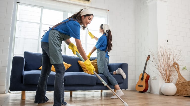 Turnover Fix & Shine Maids cleaning a property. 