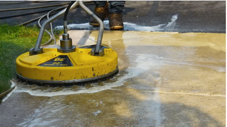 Turnover Fix and Shine power washing driveway.