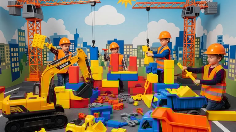 kids construction zone, building blocks