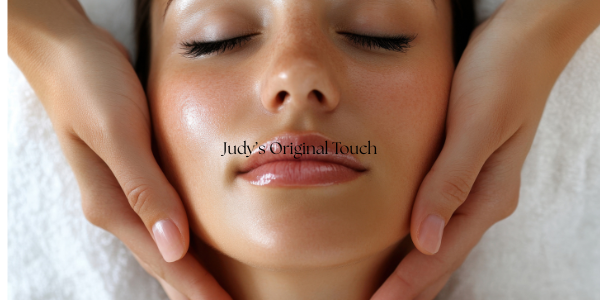 a woman getting a facial massage at a spa