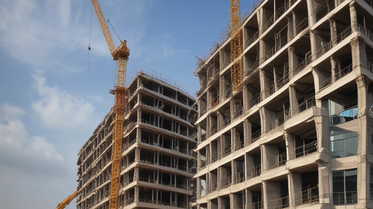 Blueprints and architectural designs on a table.