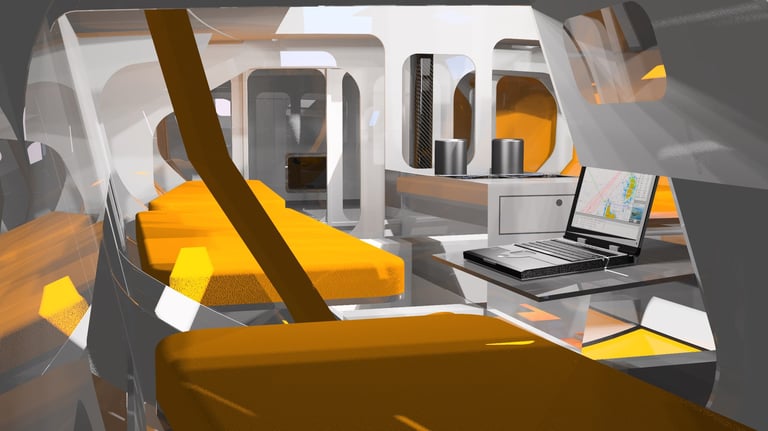 design of interior of race yacht