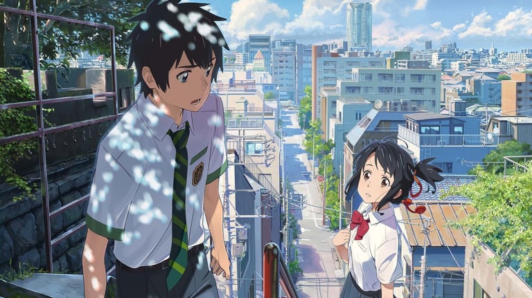 A screenshot from the film Your Name.