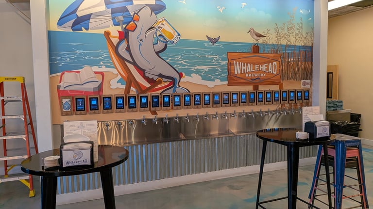 whalehead brewing beach themed wall mural