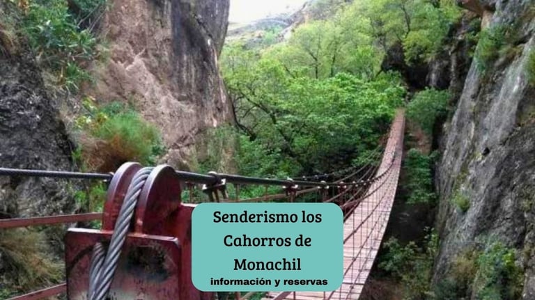 Puente colgante en los Cahorros de Monachil, ideal para senderismo y vistas espectaculares