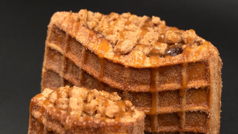 apple pie stuffed waffle