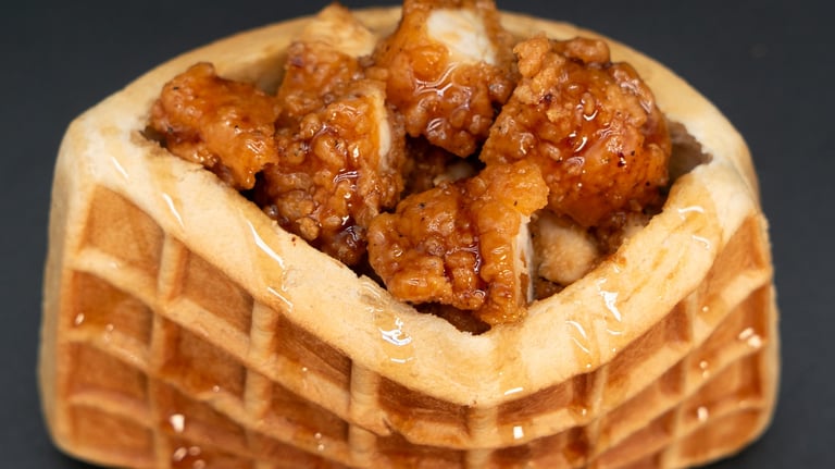 traditional chicken stuffed waffle