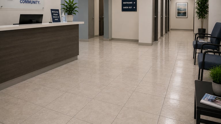 Professional commercial tile floor cleaning for medical offices and waiting areas