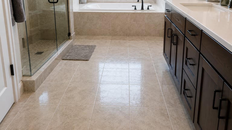 Residential bathroom tile and grout cleaning results