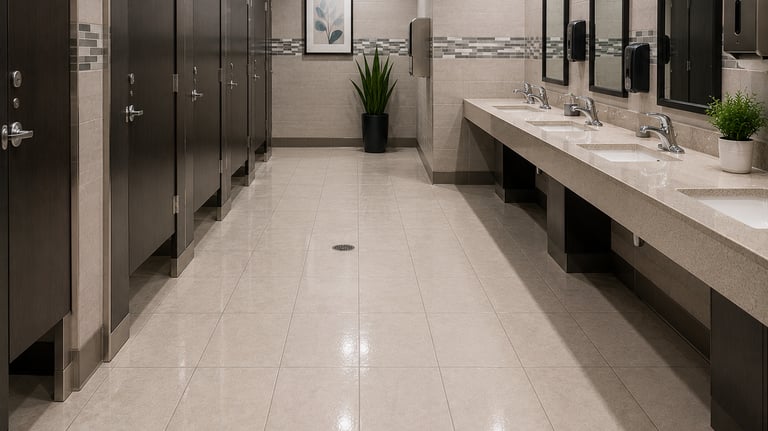 Commercial restroom tile and grout cleaning services for businesses