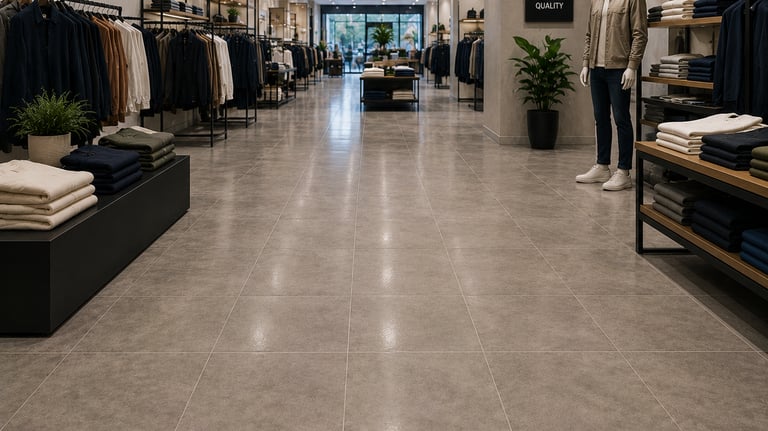 Commercial tile floor cleaning for retail stores and high-traffic business spaces