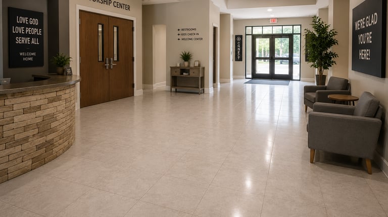 Commercial tile and grout cleaning for churches and community centers