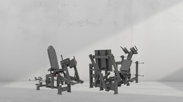 Glute Builder plate loaded glute machines UAE - hip thrust press and squat by FLYWHEEL ME