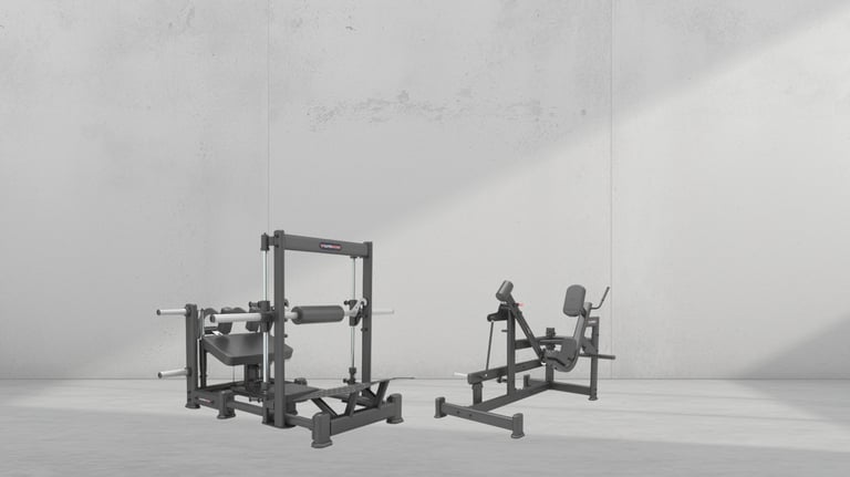 Glute Builder pin loaded hip thrust and kickback machines UAE by FLYWHEEL ME Dubai