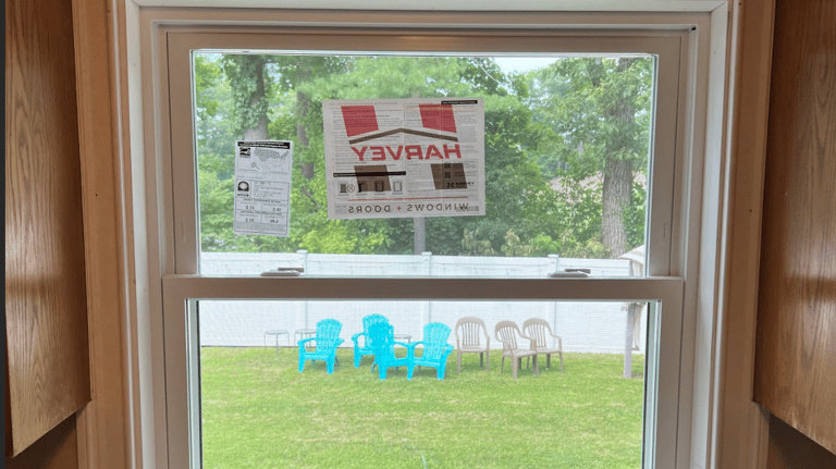 Photo of a new kitchen window installation