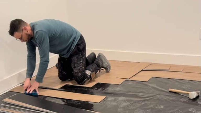 Custom flooring installation