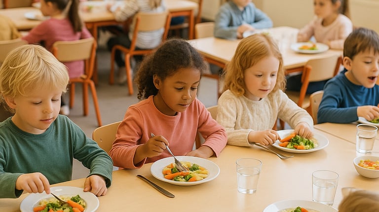 enfants ayant des projets d'accueil individualisés à la cantine