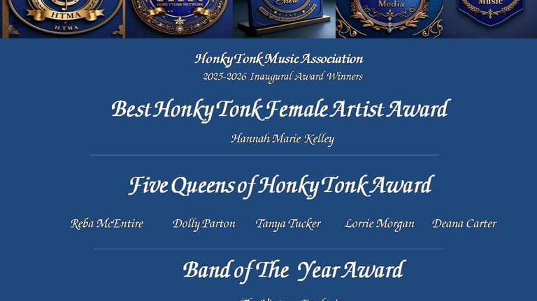 Honky Tonk Music Association Best Female  and Five Queens of Honky Tonk  and