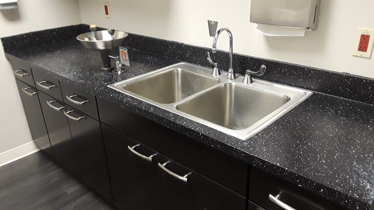 Counter resurfaced to a modern granite finish