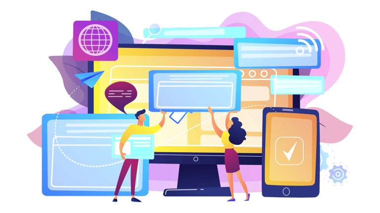 een groep mensen rond een computerscherm