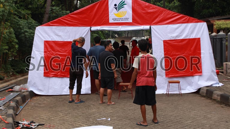 tenda serbaguna dari kemensos siap di gunakan untuk kegiatan sosial