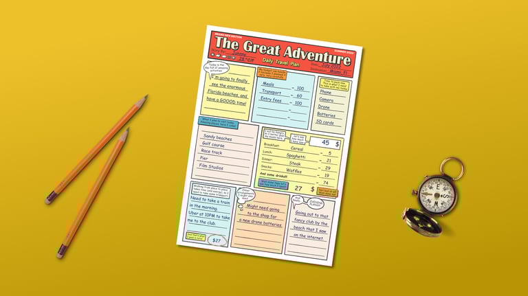 Comic book travel planner