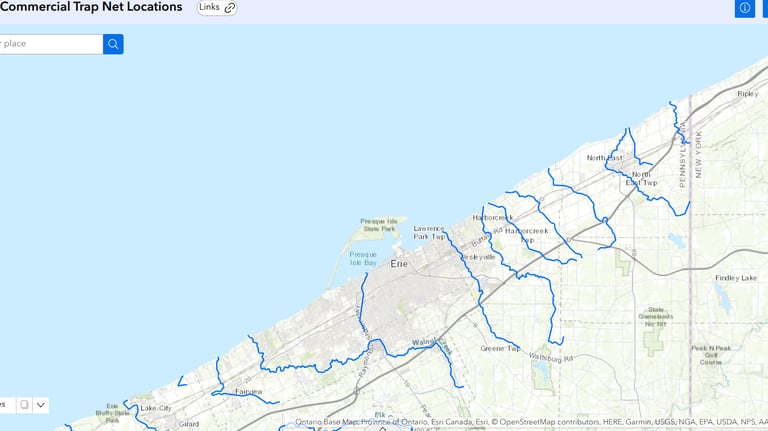 Net locations in PA waters