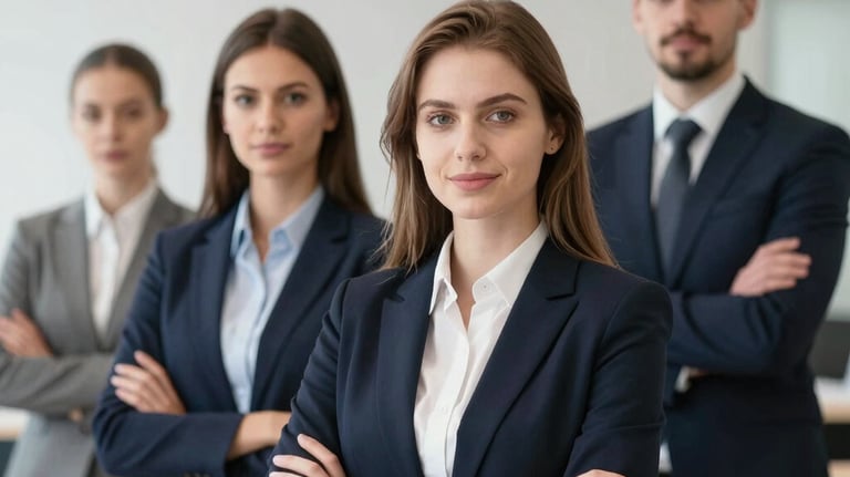 A lawyer consulting with a small business owner in a cozy office