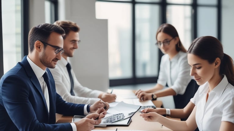 A close-up of a calculator and financial documents.