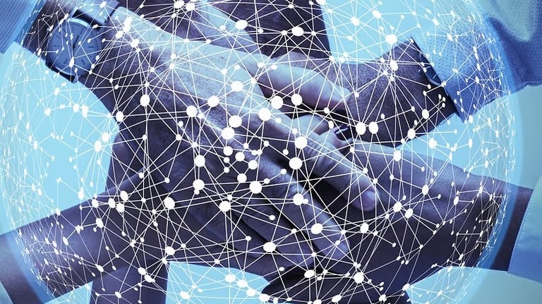 joining hands for business networking