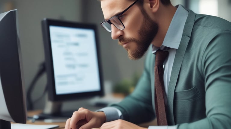 A friendly accountant reviewing financial documents with a client in a cozy office
