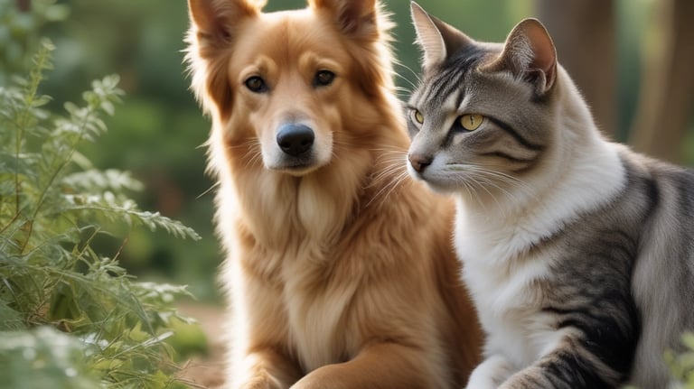A serene moment of a person holding a cat close, both calm and peaceful