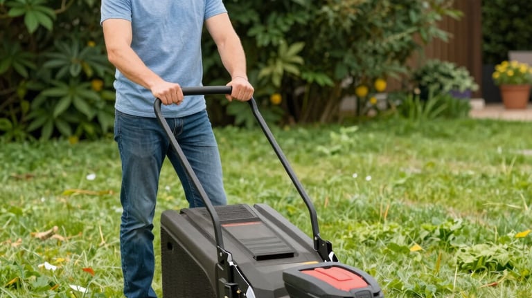 A handyman fixing a door lock in a residential building.