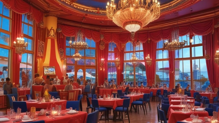 A curved facade covered in white latticework