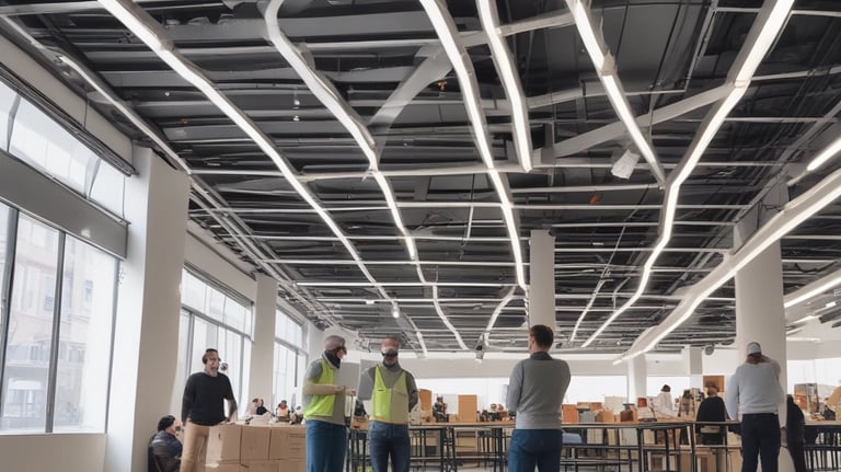 A team of maintenance professionals working together on property upkeep.