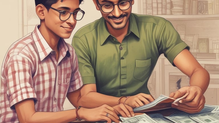 A child and parent working together on a creative DIY project at home