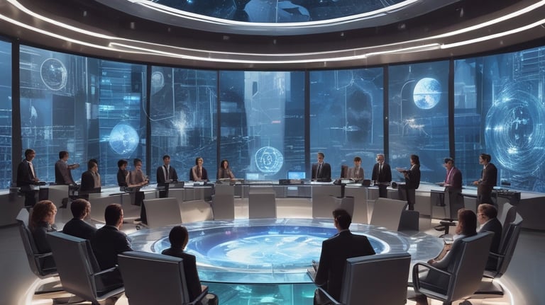 a purple and blue object with a black background