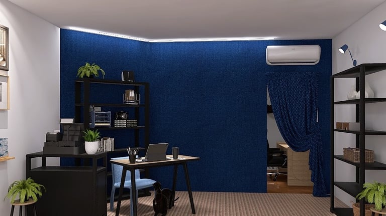 Render 3D de iluminación estratégica para concept store industrial en Venecia por Atípico.