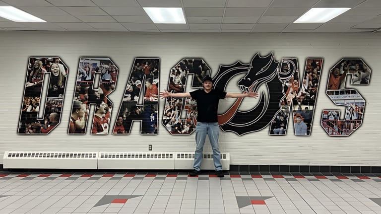 wall print of school team name