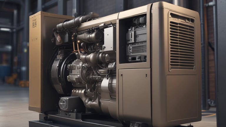 Generator unit being installed outdoors by skilled workers