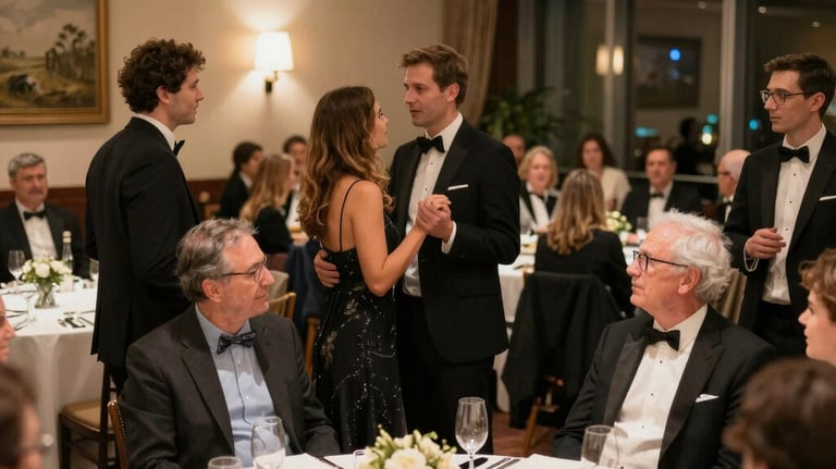 Friendly social gathering of healthcare professionals networking and sharing ideas.