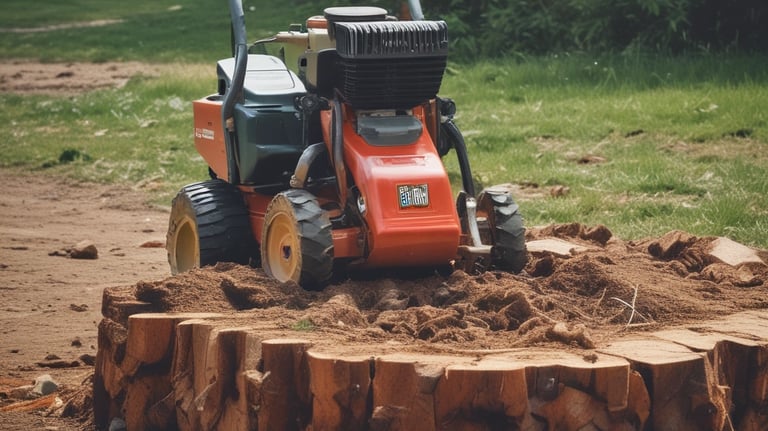 Gardening tools neatly arranged beside a freshly pruned shrub