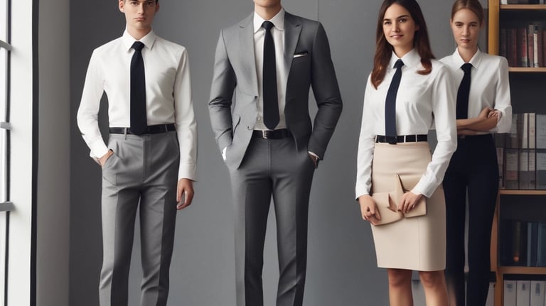 a group of business people standing in a row