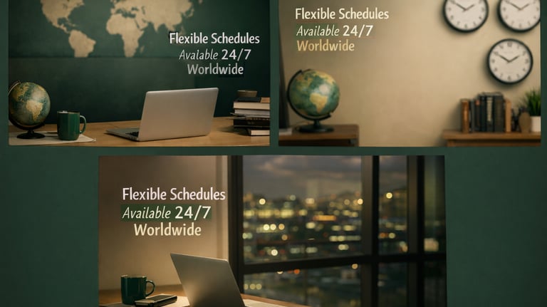 Flexible 24/7 online classes with global availability